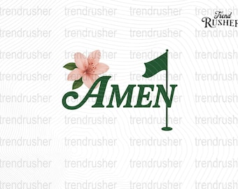 Amen Floral Master Golfer Png | Azalea Golf Quote Png | Floral Golf Course Design | Golf Tournament Season Art | Digital Download
