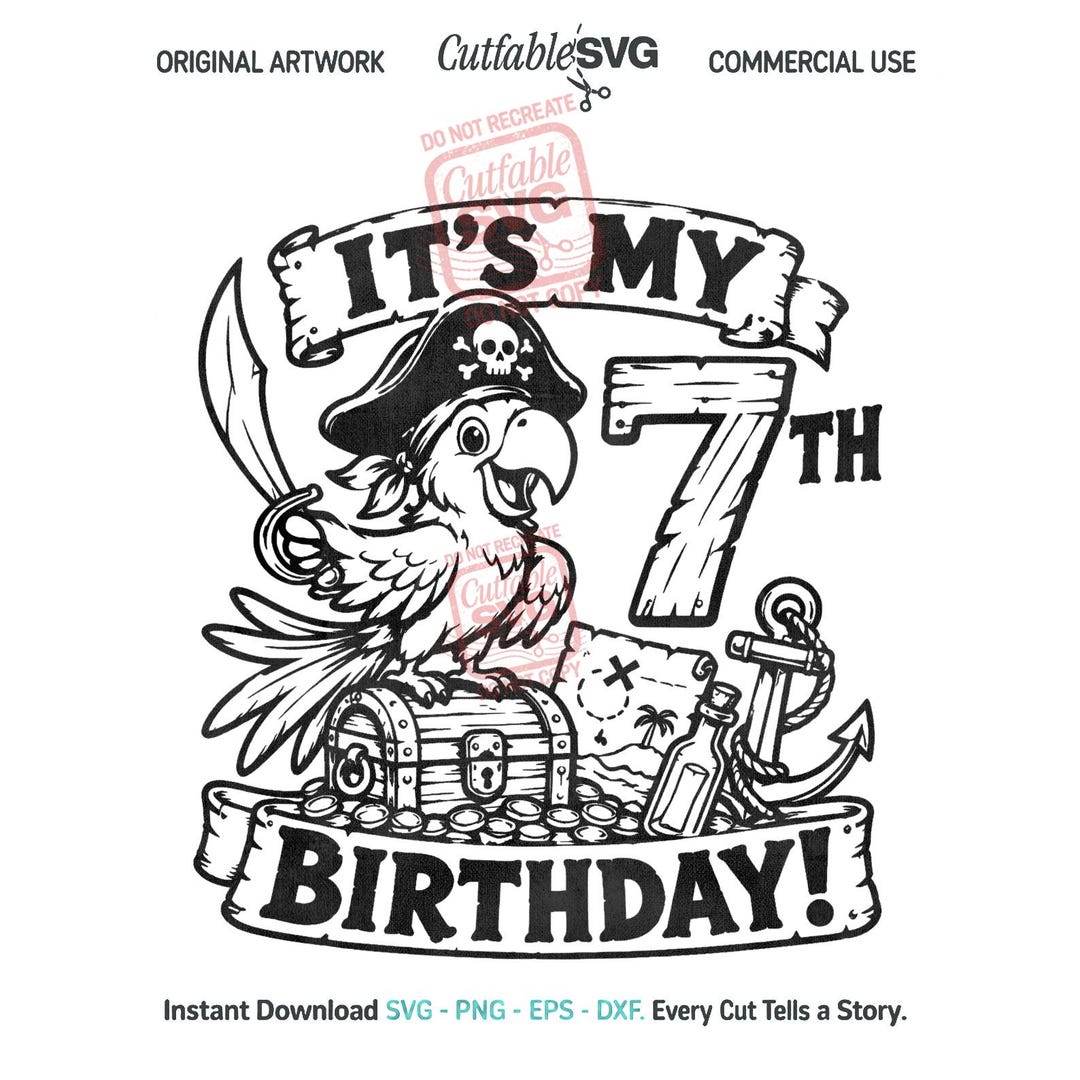 Nautical Birthday Adventure Design Art SVG PNG Its My 7th Cricut Svg ...