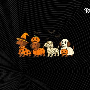 Cute Halloween Dachshund PNG: Weiner Dog Witch Happy Halloweenie (Digital Download)