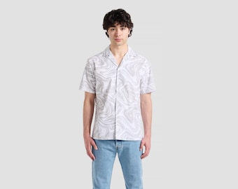 Space Tie Dye Shirt | Hawaii Shirt | Short Sleeve Camp Collar Shirt | Party Shirt | Boyfriend Gift | Vacation Shirt | Casual Shirt