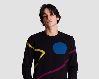 Mens Knit Sweater | Patterned Sweater | Christmas Gifts | Mens Streetwear | Winter Gift | Vintage Sweater | Boyfriend Gift | Supernova Print