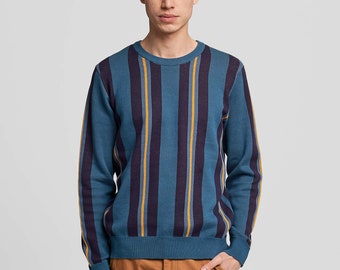 Mens Knit Sweater | Patterned Sweater | Christmas Gifts | Mens Streetwear | Winter Gift | Vintage Sweater | Jumper | Boyfriend Gift | Stripe