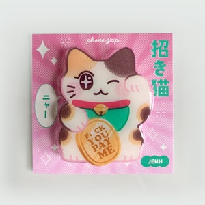 Maneki Neko Lucky Fortune Cat F Sie zahlen mich Telefonhalterung Ständer Halter