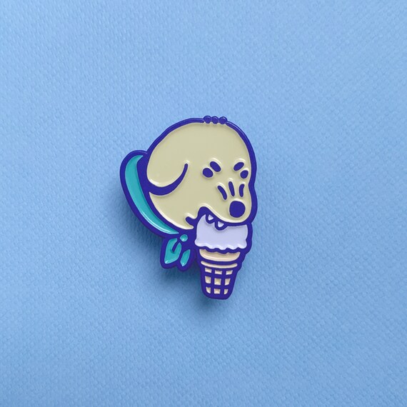 Icecream Dog Soft Enamel Pin Etsy