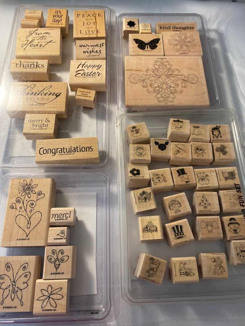 Stampin up Retired Wood Mount Stamps Etsy