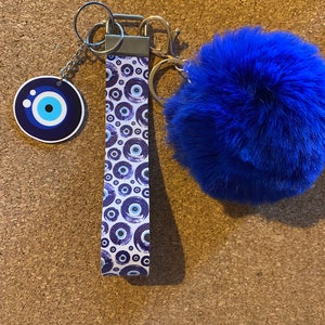 Mal de ojo Keychain, Evileye keychain, ojo keychain, wristlet