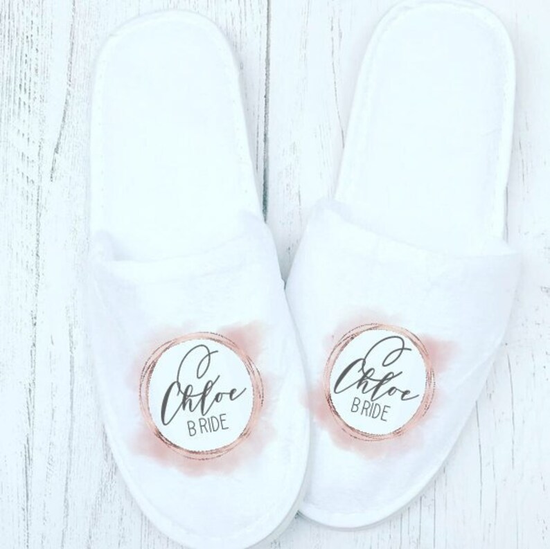 bride slippers rose gold