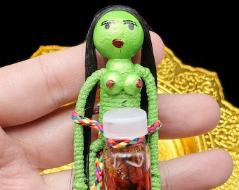 Nang Prai Krasip Oil Haunted Doll Ghost Black Magic Charm Talisman Thai Amulet #aa4132