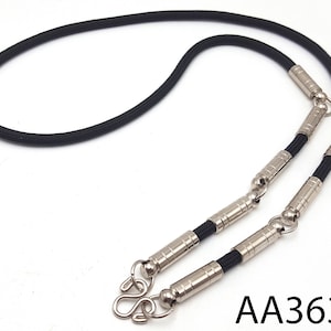 26&quot; Necklace 5 Hook Rope Black For Hang Pendant Takrut Thai Buddha Amulet #aa3630 R11