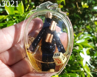 Cased Oil Hoon Payon Dice Prai Yanta Wat Pa SaiYoi Protection Charm Protection Talisman Thai Amulet #3021c