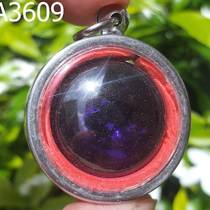 Mystic Energy Purple Button Naga Eye Crystal Gems Stone Charm Talisman Luck Fortune Wealth Thai Buddha Amulet #aa3609