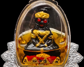 Phra Ngang Red Eye Achan Nankong Samnak Sak Yant Charm Love Attraction Talisman Thai Buddha Amulet #aa4158
