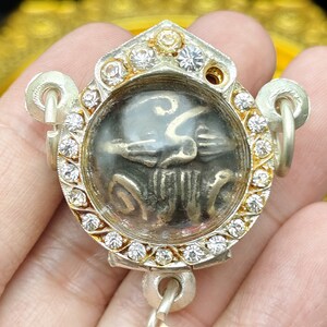 Cased Rare Look Om Phra Pidta Closed Eye Phra Pitta Fetish Talisman Charm Protect Thai Buddha Amulet #aa3795