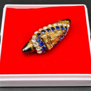 Mysterious Sacred Magnetic Black Leklai Stone Torpedo Carved LP Toh Magic Fetish Wealth Luck Protect Talisman Thai Amulet #aa3881