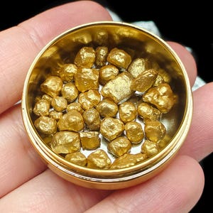 Phra Tath Sarira Wan na Phio PenSi Thong Skin Gold Relics Charm Protect Wealth Lucky Thai Buddha Amulet #aa4669
