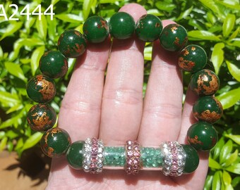 Phra Somdej Green Jade Sarira Gem Wat Phra Kaew Thai Amulet Bracelet #aa2444a