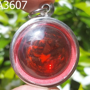 Mystic Energy Red Button Naga Eye Crystal Gems Stone Charm Talisman Luck Fortune Wealth Thai Buddha Amulet #aa3607