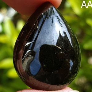 BIG Power Mystic Black Droplet Naga Eye Crystal Gemstone Wealth Luck Talisman Thai Amulet #3481a