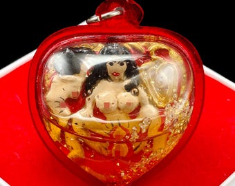 Cased Eper Mae Per Takrut inn koo Black Magic Charm Love Attraction Talisman Pendant Thai Buddha Amulet #aa4546