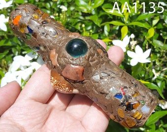 Sarira Sacred Leklai Stone Ruesi Pai Dum Magic Takrut Charm Protect Danger Talisman Thai Buddha Amulet #1135