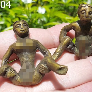 Phor Per & Mae Per Love Spell Black Magic Samrit Bronze Thai Amulet #aa2804c