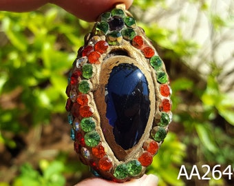 Pendant DROPLET Naga Eye Purple Back LP Toh Wat Phra Keaw Thai Amulet #aa2649c