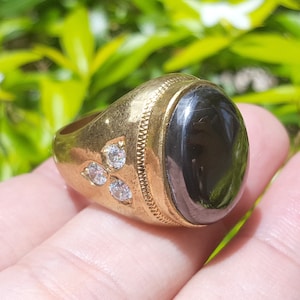 Powerful Magnetic Leklai White Gems Charm Protection Talisman Thai Amulet Brass Ring 9.5 Us #aa3653c