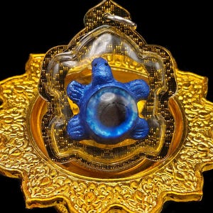 Cassd Blue Turtle Eye Phaya Tao Charm Protect Talisman Pendant Thai Buddha Amulet #aa4578