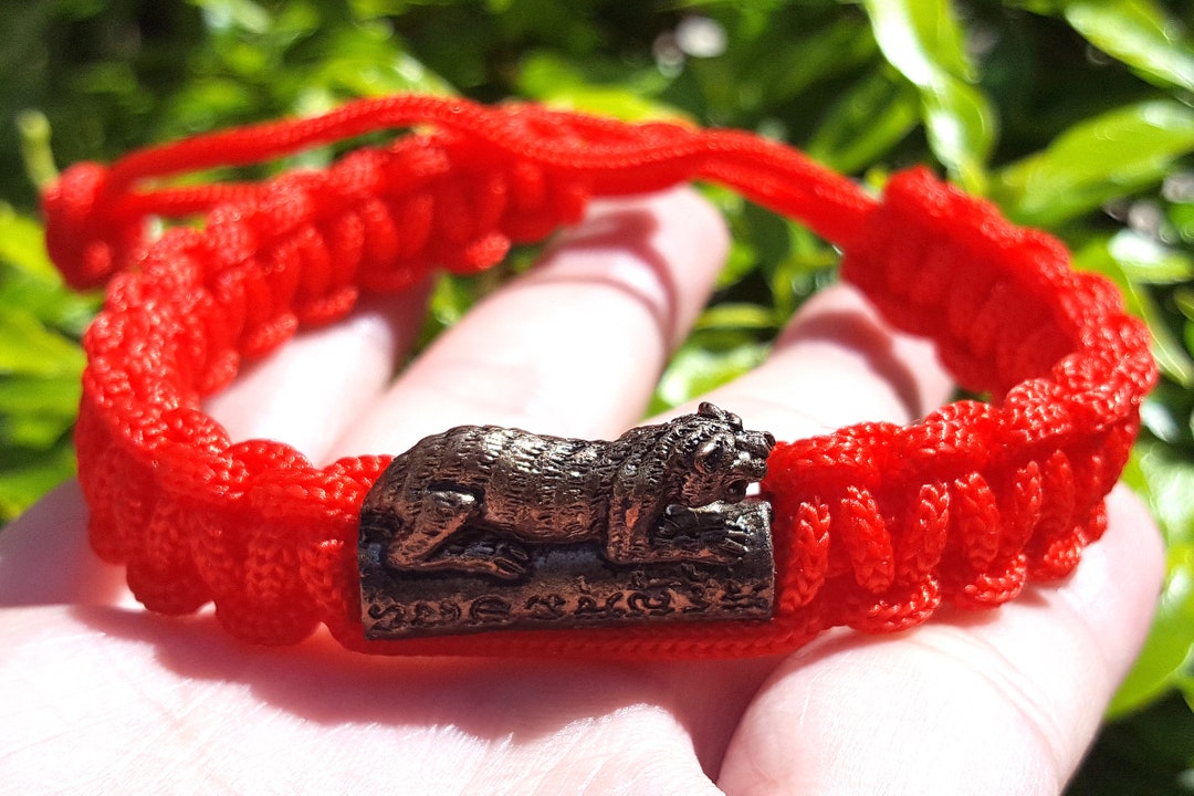 Talisman Rope Holy Red Rope LP Pern Wat Bang Phra Magic Charm Protection Talisman ...