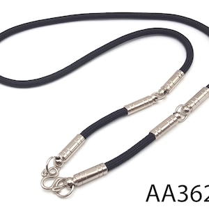 24&quot; Necklace 3 Hook Rope Black For Hang Pendant Takrut Thai Buddha Amulet #aa3629a
