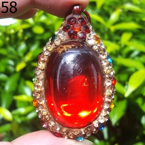 Pendant Naga Eye Red Back LP Toh Wat Phra Kaew Charm Protect Wealth Lucky Talisman Pendant Thai Amulet #aa4487