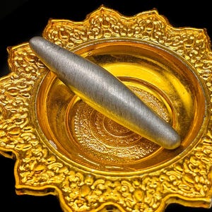 LP Huan Long Silver Leklai LINGAM Charm Wealthy Protect Talisman Wealth Lucky Thai Buddha Amulet #aa4658