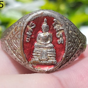 LP Sothon Wealth Lucky Rich Magical Silver Ring Size 7 US Thai Amulet #12645a