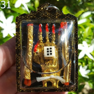 Gambling Amulet Hand Ghost Prai Ajarn Manit Wat Ban Nong Khaen Kod Hang Magic Charm Wealth Lucky Money Rich Success Thailand Nice Gift #3031