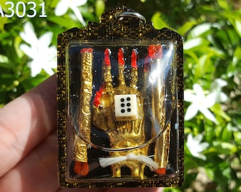 Gambling Amulet Hand Ghost Prai Ajarn Manit Wat Ban Nong Khaen Kod Hang Magic Charm Wealth Lucky Money Rich Success Thailand Nice Gift #3031