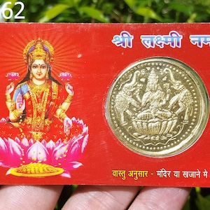 24k Gold Plated Coin Hindu Goddess Lakshmi Goddess of Wealth Collection #aa2862c