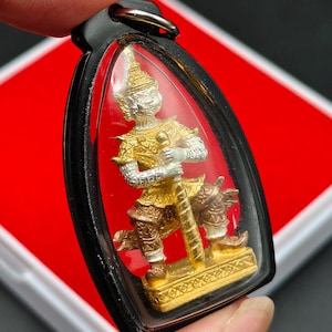 Thao Wessuwan LP Hong Giant God Scred Fetush Charm Weath Luck Statue Pendant Thai Buddha Amulet #aa4440