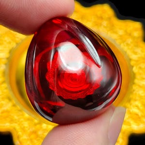 Powerful Mystic Lotus Red Naga Eye Crystal Stone Charm Talisman Wealth Lucky Fortune Bracelet Jewelry Thai Buddha Amulet #aa4606