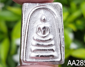 Phra Somdej Leklai Silver Mercury Holy Charm Protection Talisman Thai Buddha Amulet #aa2850c R3