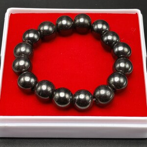 12mm Rare Wonderful LP Somporn Magnetic Black Leklai Magic Charm Protect Fortune Luck Mala Bead Bracelet Collection Thai Buddha Amulet #3705