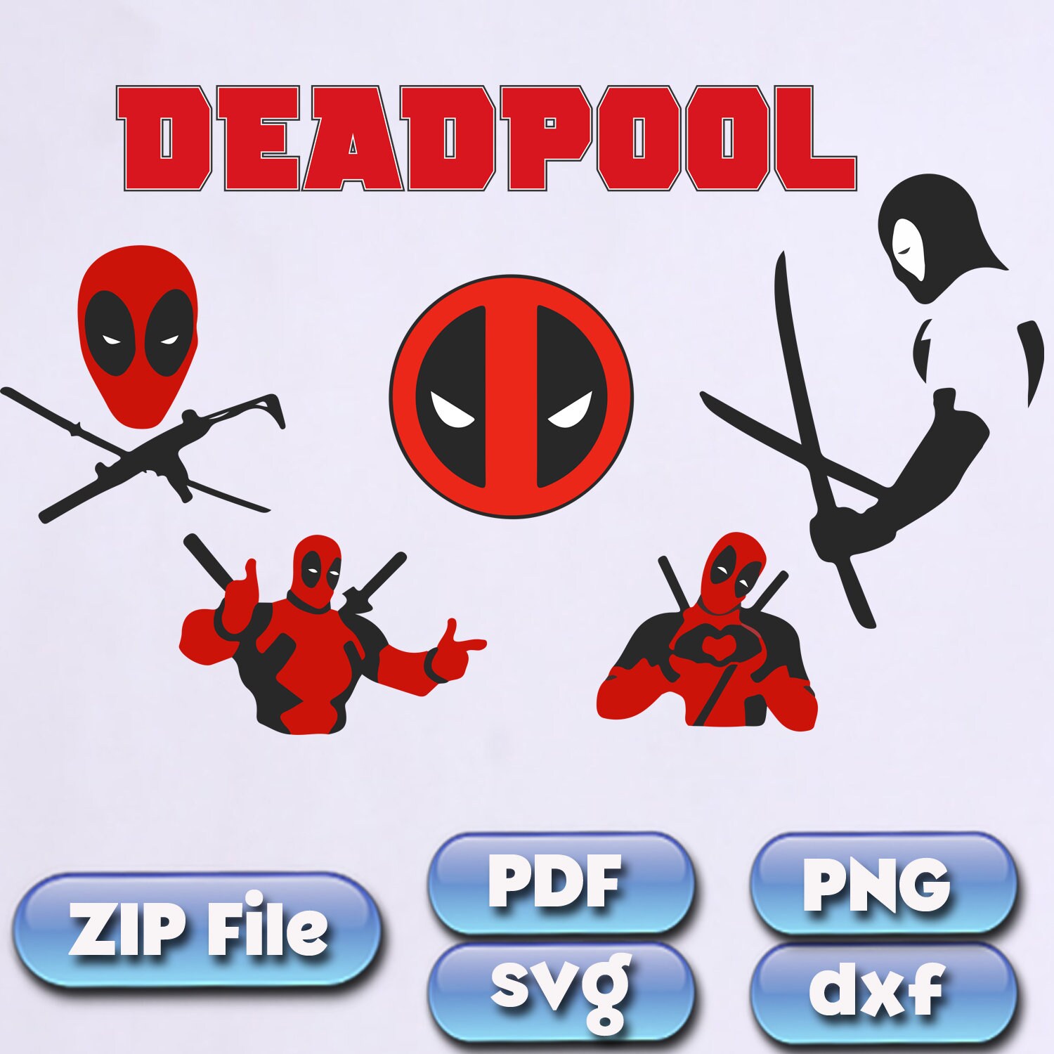 Download Deadpool svg Deadpool clipart silhouette Deadpool | Etsy