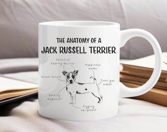 The Anatomy of a Jack Russell Terrier, Jack Russell Gifts, Funny Jack Russell Birthday Presents, Jack Russell Mug, Jack Russell Christmas