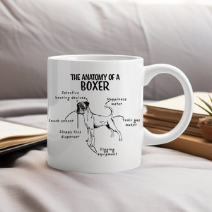 The Anatomy of a Boxer Dog, Boxer Dog Gifts, Funny Boxer Birthday Present, Boxer Dog Mug, Boxer Owners, Boxer Dog Christmas, Boxer Xmas Gift image 1