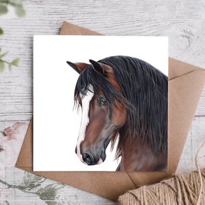 Bay Horse Birthday Card, Welsh Cob Birthday Card, Welsh Cob/Section D Pony, Equestrian Gift Ideas, Horsey Birthday Card, Stallion,