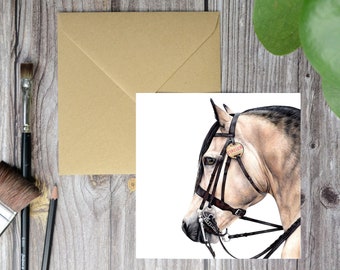 Horse Greeting Card, Welsh Cob Card, Blank Card, Stallion, Birthday Cards, Horse Lovers, Welsh Pony, Welsh Section D, Horse Art, Horse Card