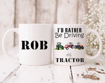 Taza / taza de tractor divertida personalizada, ideas de regalo de granjero de cumpleaños, cumpleaños de tractor, ideas de regalo de tractor, cumpleaños de tractor de novio / papá,