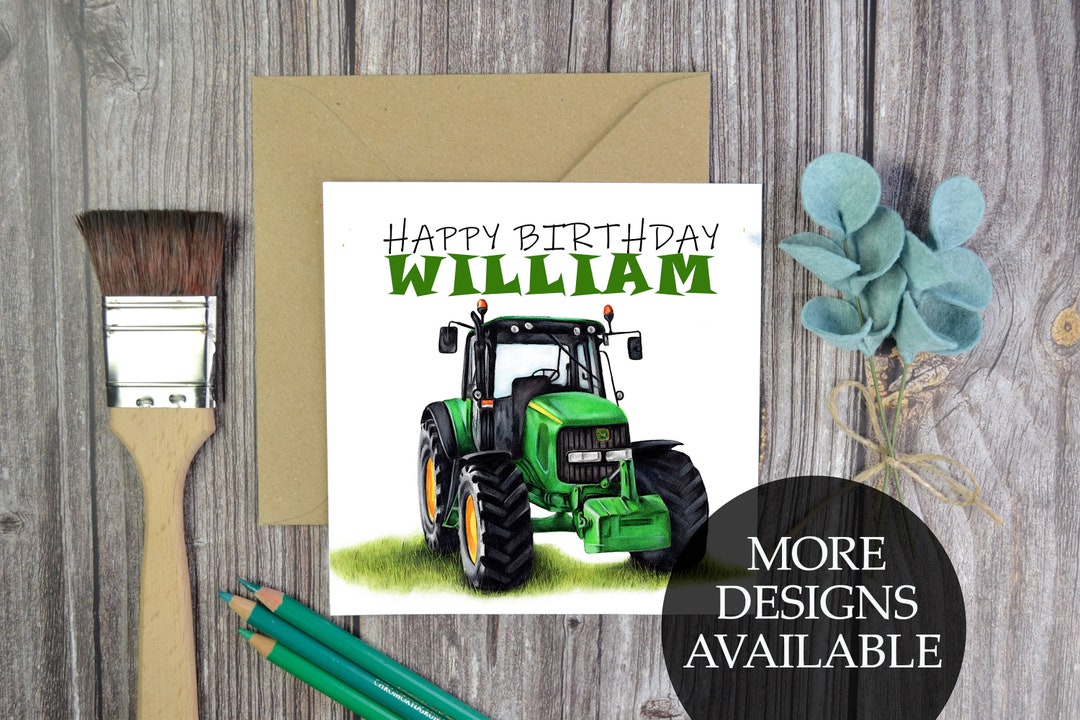 Personalised Tractor Birthday Card, Tractor Gifts, John Deere Birthday