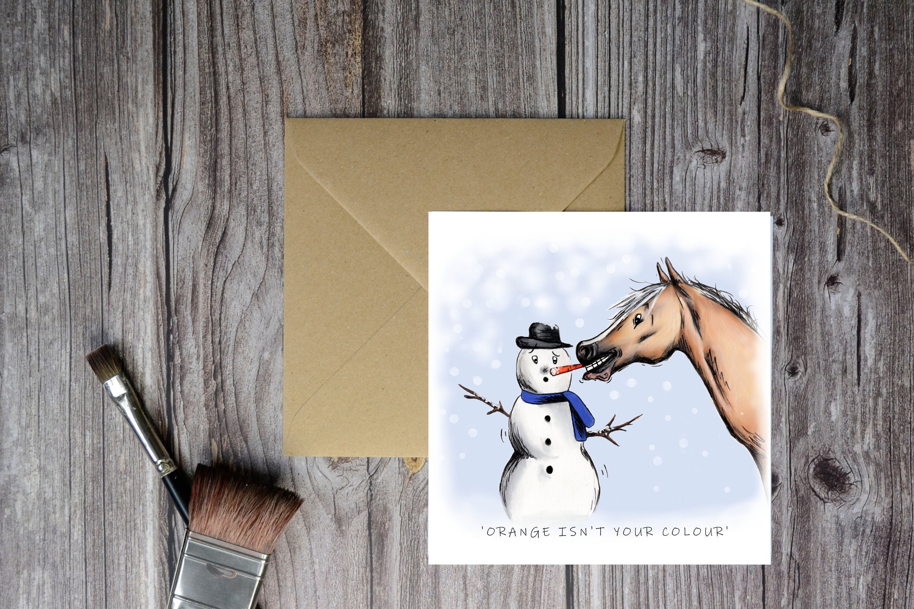 Horse Christmas Card Equine Art Funny Horse Card Greetings  Etsy