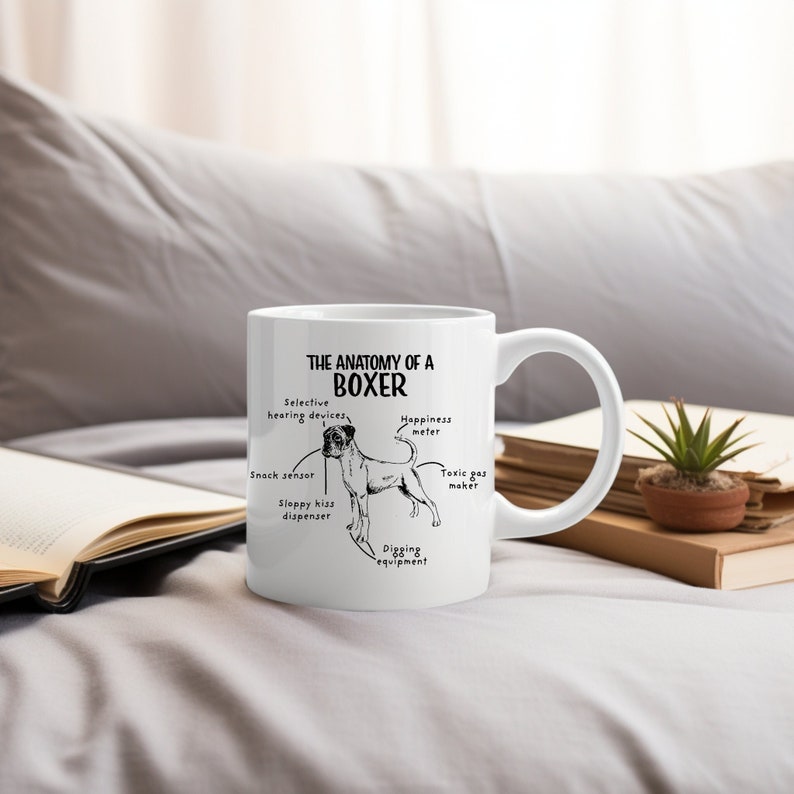 The Anatomy of a Boxer Dog, Boxer Dog Gifts, Funny Boxer Birthday Present, Boxer Dog Mug, Boxer Owners, Boxer Dog Christmas, Boxer Xmas Gift image 1