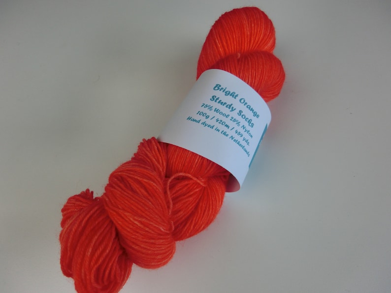 100g Sturdy Socks Yarn Bright Orange